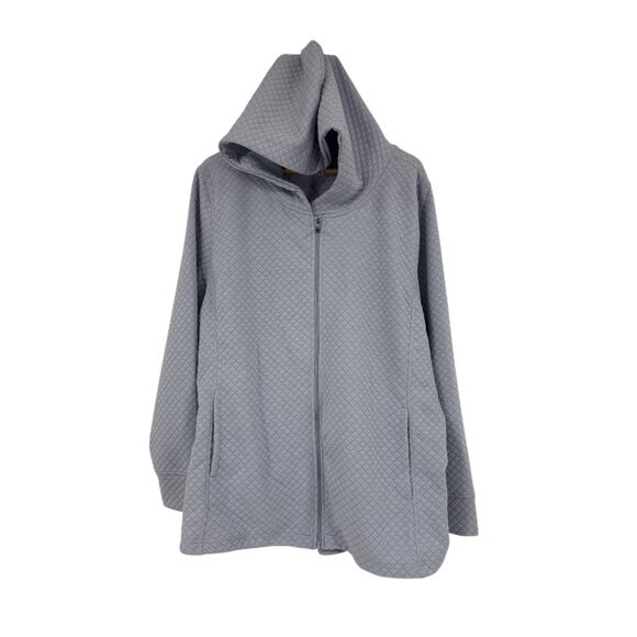 Jacket 3X womens hooded full zip sweatshirt coat plus size purple NEW - Picture 1 of 7
